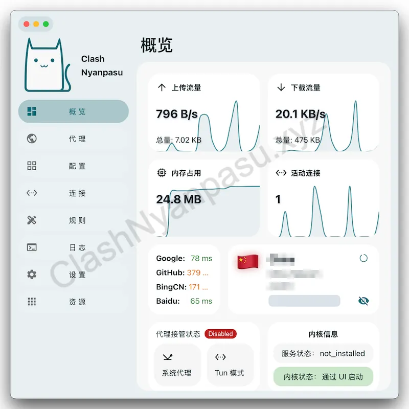 Clash Nyanpasu 启动界面